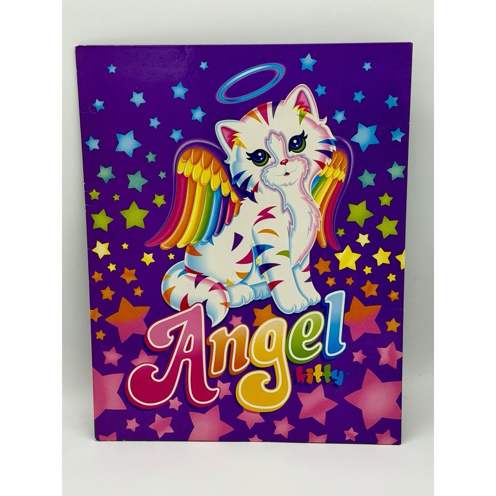 VINTAGE 2004 LISA FRANK ANGEL KITTY (CHRISSY) POCKET FOLDER-UNPUNCHED!